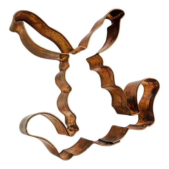 Copper Cookie Cutter Easter Bunny Rabbit Dancing Big Feet 5.5 inches - Picture 3 of 12